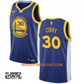 Maillot NBA Golden State Warriors Stephen Curry 30 Nike 2017-18 Bleu Swingman - Enfant